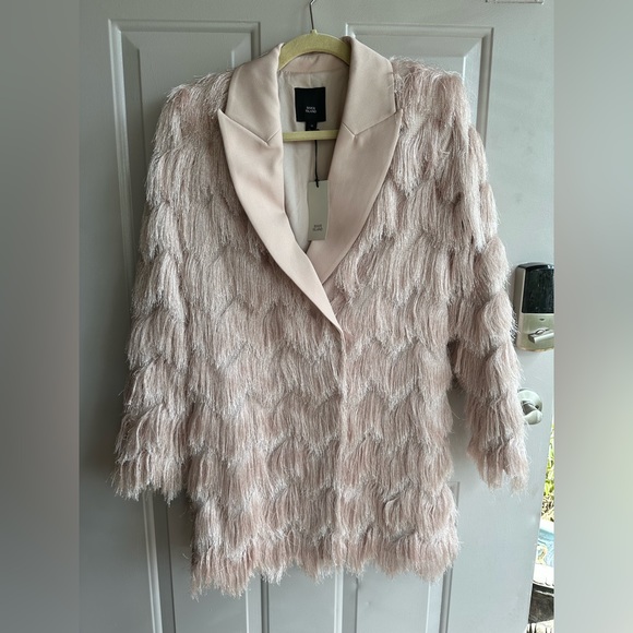 River Island blush Midi Wrap fringe Dress/Jacket SZ 10 eur (US) 6 - Picture 2 of 6